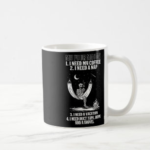 My Four Moods Halloween Costume Skeleton Drinking Coffee Mug