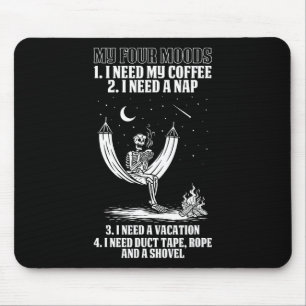 My Four Moods Halloween Costume Skeleton Drinking Mouse Pad