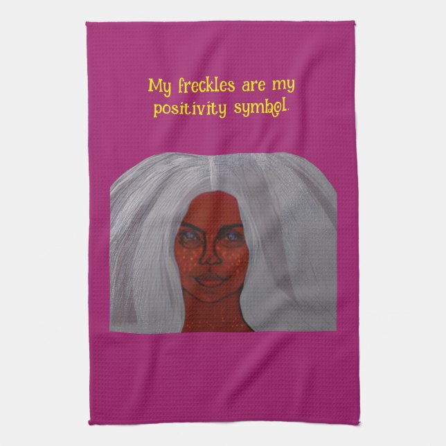 My Freckles Are My Positivity Symbol Kitchen Towel (Vertical)