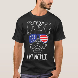 My Frenchie - Fun French Bulldog Usa Flag  T-Shirt