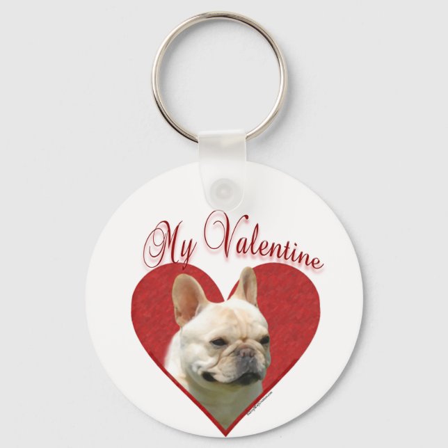 My Frenchie Valentine Key Ring (Front)
