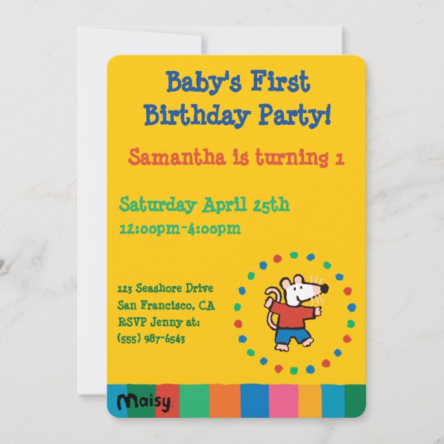 My Friend Maisy Birthday Invitation (Front)