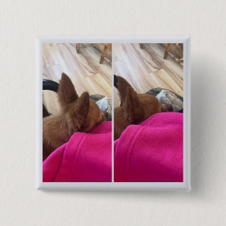my friend, my collage 15 cm square badge