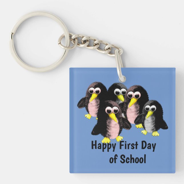 My friend the penguin ,Personalised  for kids  Key Ring (Front)
