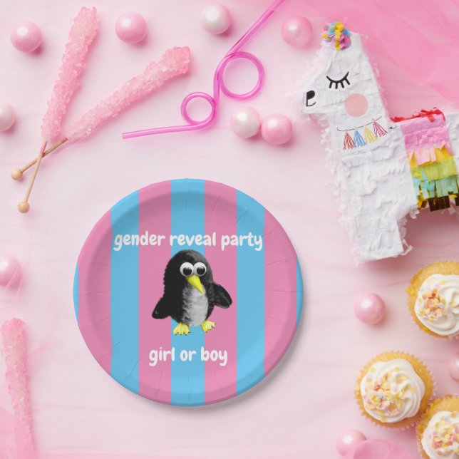 My friend the penguin ,Personalised  Paper Plates (Party)