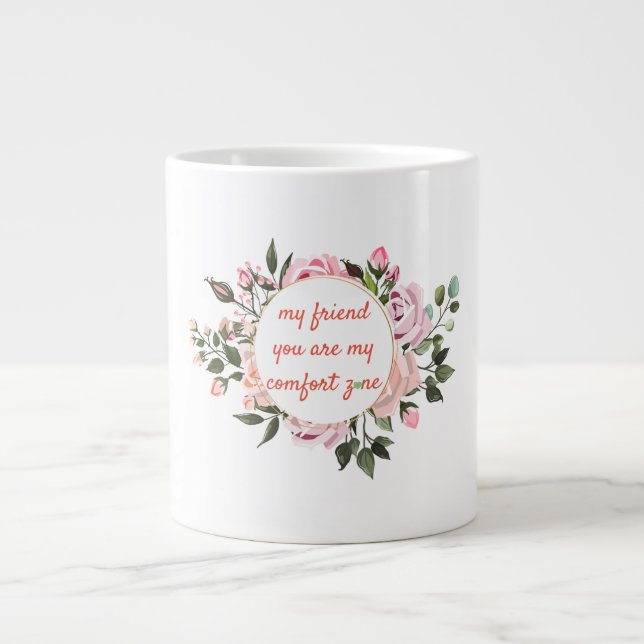 My Friend Wreath Friendship Quote Large Coffee Mug (Front)