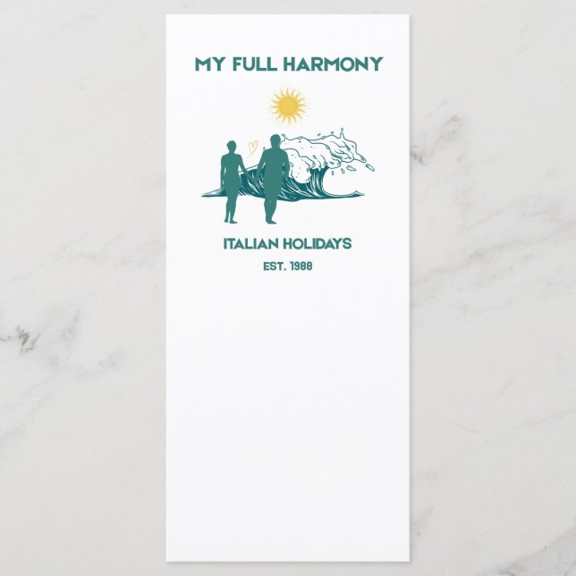 My Full Harmony Luxury Beach Wedding Menu (Front)
