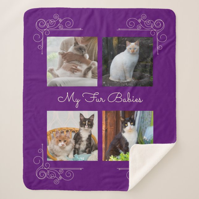 My Fur Babies Custom Photo Sherpa Blanket (Front)