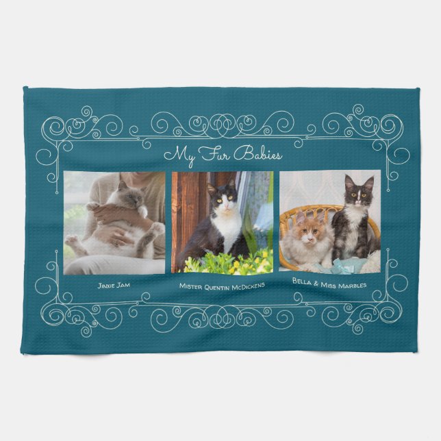 My Fur Babies Photo Tea Towel (Horizontal)