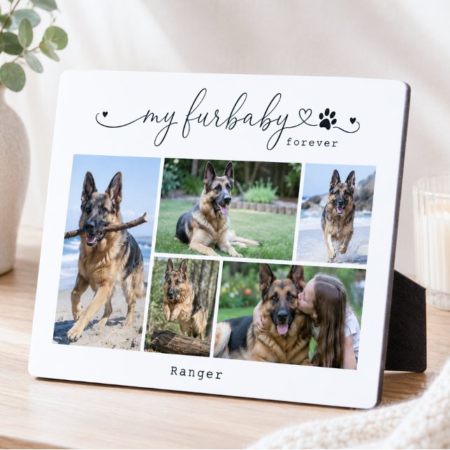 My Furbaby Forever White Pet Five Photo Keepsake Plaque (Creator Uploaded)