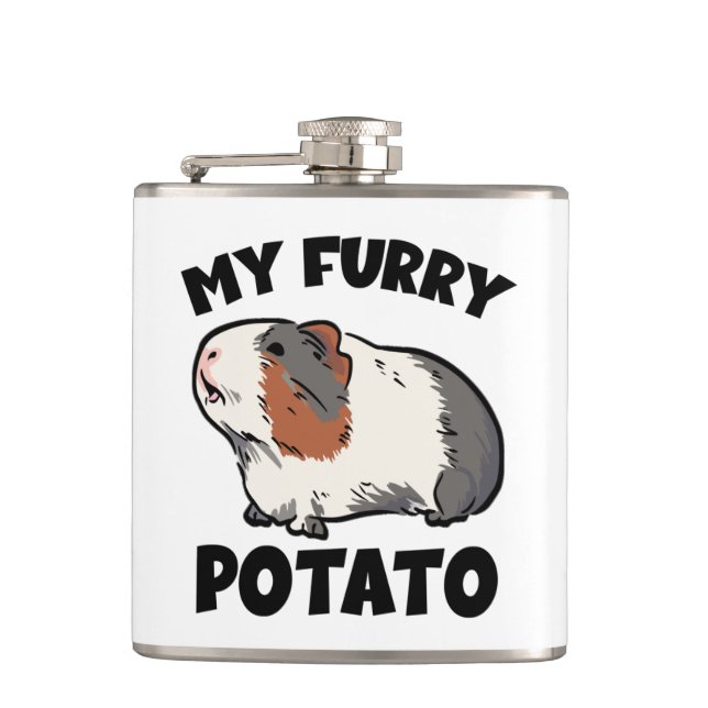 My furry potato guinea pig hip flask (Front)