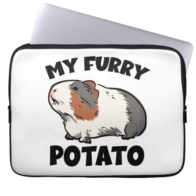 My furry potato guinea pig laptop sleeve (Front)