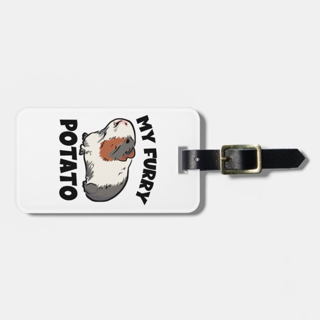 My furry potato guinea pig luggage tag (Front Horizontal)
