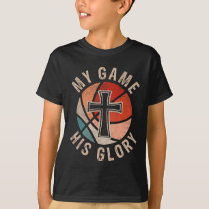 My Game His Glory Sketll Faith Cross T-Shirt