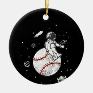 My Game Is Out Of This World! Baseball Spaceman Ceramic Tree Decoration