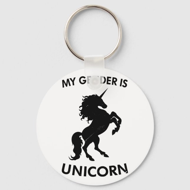 My gender is unicorn key ring (Front)