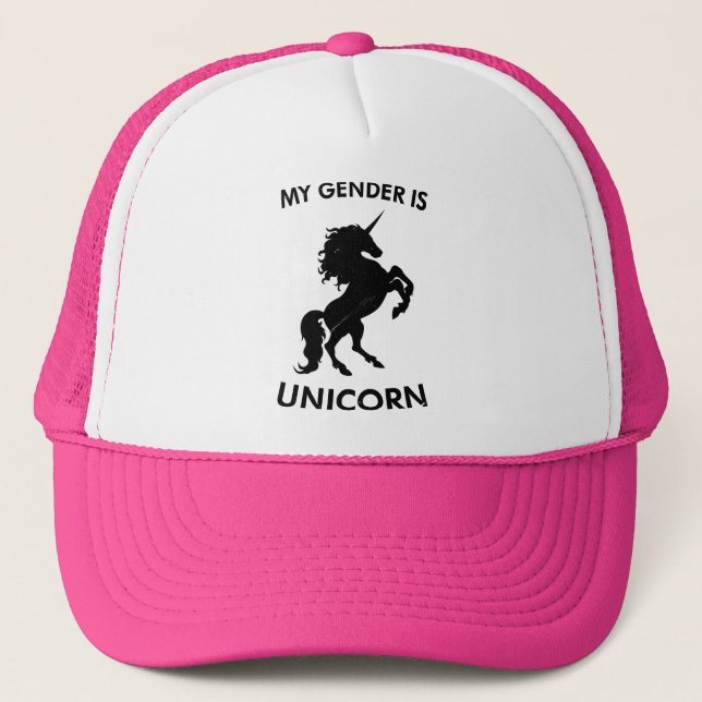 My gender is unicorn trucker hat (Front)