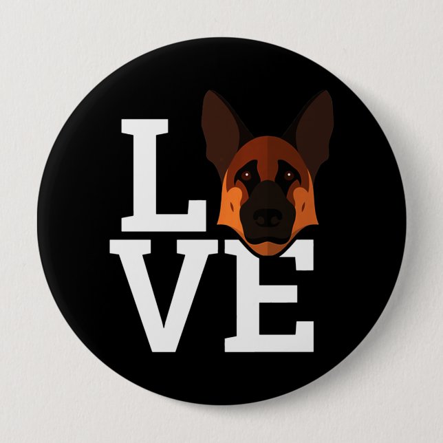 My German Shepherd 10 Cm Round Badge (Front)