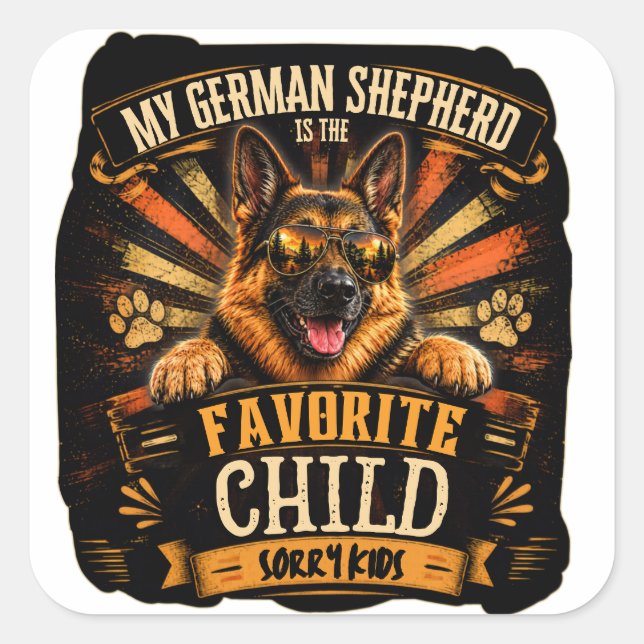 My German Shepherd Is The Favourite Child Sticker (Front)