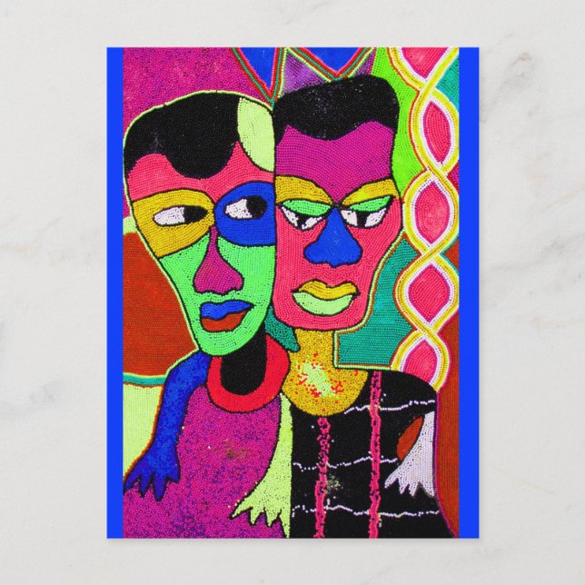 MY GIRLFRIEND AND ME  BY MOJISOLA AGBADAMOSI OKUBU POSTCARD (Front)