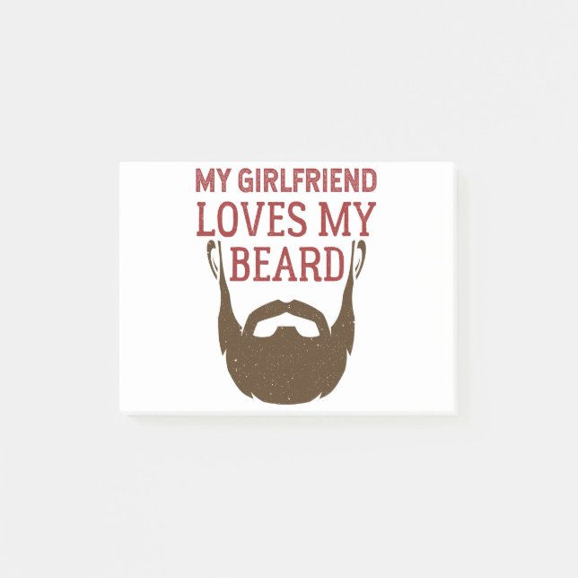 My Girlfriend Loves My Beard Bearded Boyfriend Post-it Notes (Front)