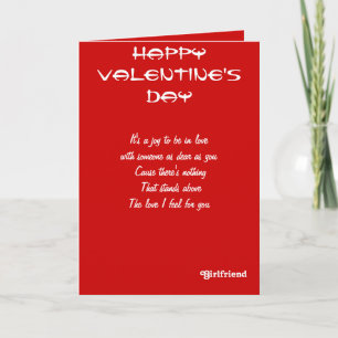 My girlfriend Valentines day greetings Holiday Card