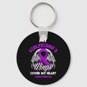 My Girlfriend's Wings Cover My Heart End Overdose  Key Ring