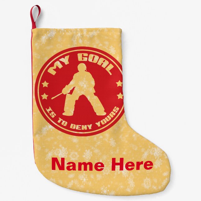 My Goal Field Hockey Goalie Christmas Stocking (Front)