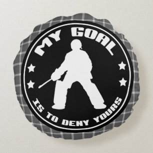 My Goal Field Hockey Goalie Quote Round Pillow