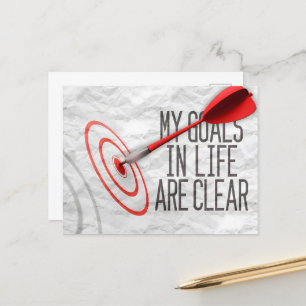 "My goals are clear" Motivation Affirmation Postcard