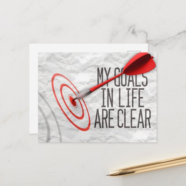 "My goals are clear" Motivation Affirmation Postcard (Front/Back In Situ)