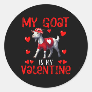 My Goat Is My Valentine Hearts Matching Farmer Lov Classic Round Sticker