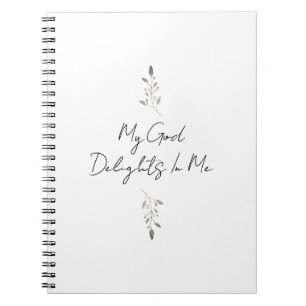 My God Delights in Me Zephaniah 3:17 Leaf Art Notebook