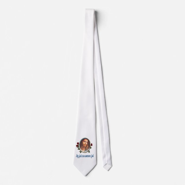 My God is a awesome God Bible verse Tie (Front)