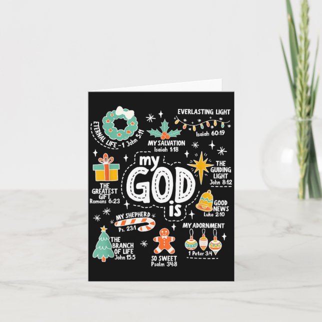 My God Is Christmas Jesus Is The Reason Faith Chri Card (Front)