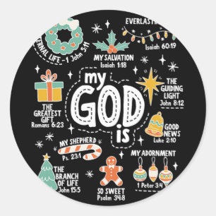 My God Is Christmas Jesus Is The Reason Faith Chri Classic Round Sticker