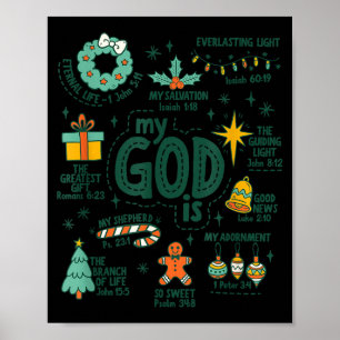 My God Is Christmas Jesus Is The Reason Faith Chri Poster
