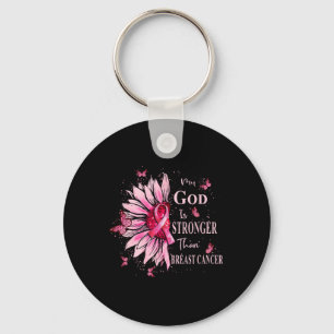 My God Is Stronger Than Breast Cancer Awareness Ch Key Ring