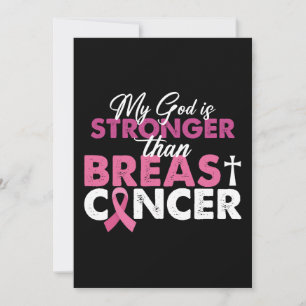 My God Is Stronger Than Breast Cancer Christian  Invitation