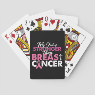 My God Is Stronger Than Breast Cancer Christian  Playing Cards