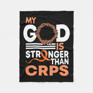 My God Is Stronger Than Crps Awareness Ribbon Fleece Blanket