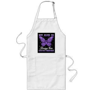 My God is Stronger Than Cystic Fibrosis Long Apron