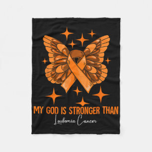 My God Is Stronger Than Leukaemia Awareness Fleece Blanket