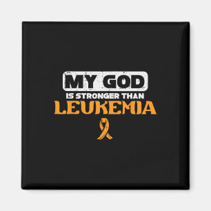 My God Is Stronger Than Leukaemia Awareness Ribbon Magnet