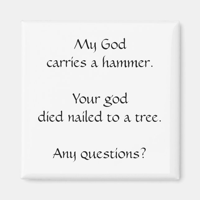 My God/Your God Square Magnet (Front)