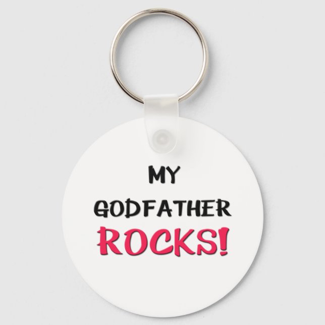 My Godfather Rocks Key Ring (Front)