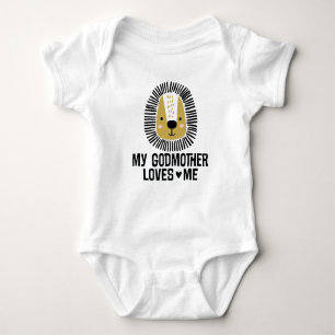 My Godmother Loves Me Godson Lion Baby Bodysuit