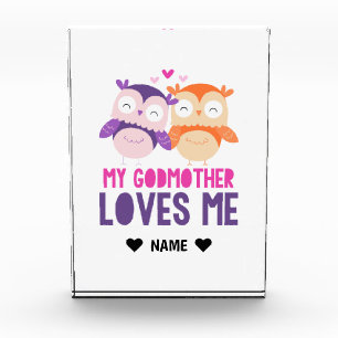My Godmother Loves Me -Owl Photo Block