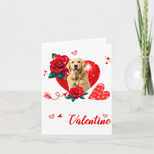 My Golden Retriever Is My Valentine Owner Floral H Card