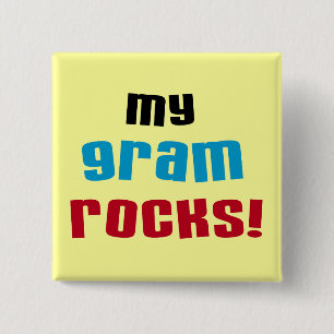 My Gram Rocks T-shirts and Gifts 15 Cm Square Badge